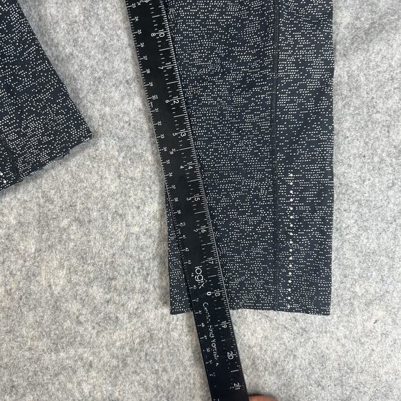 Lululemon Leggings Size 6 Fast Free Crop II *Nulux 19" Black Printed - Picture 5 of 9